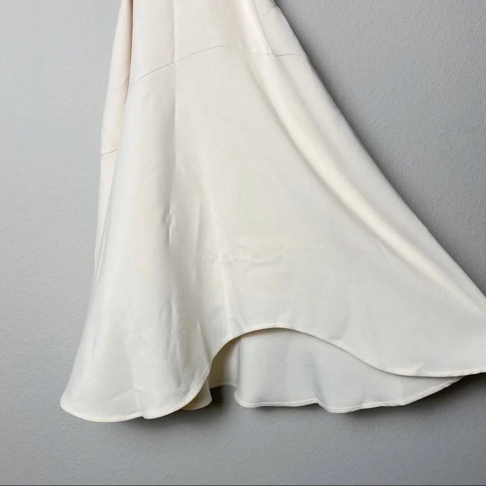 Gal Meets Glam Cecilia Off-White Crepe Belted Midi Dress - Picture 11 of 16